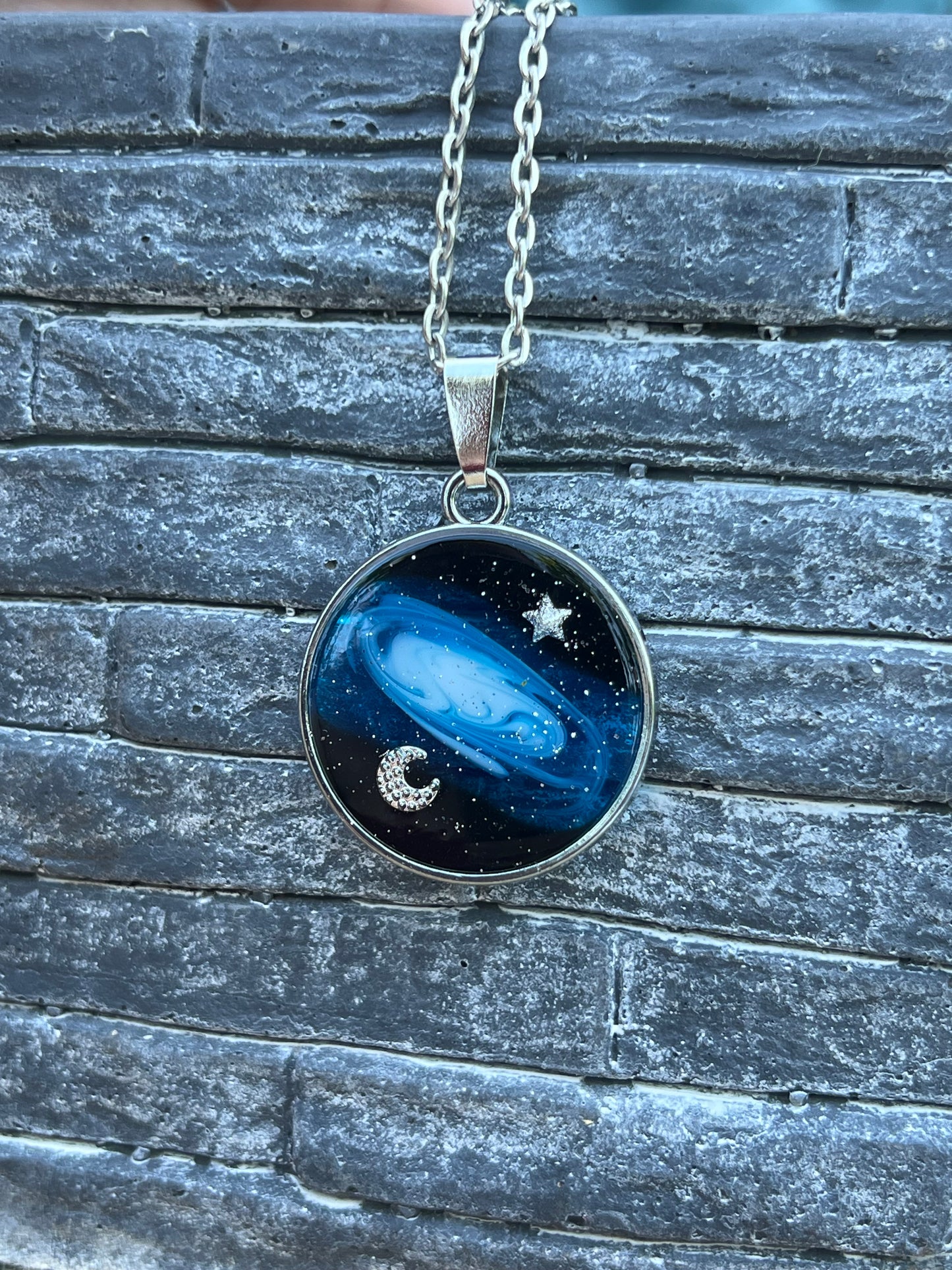 Galaxie Halskette Silber