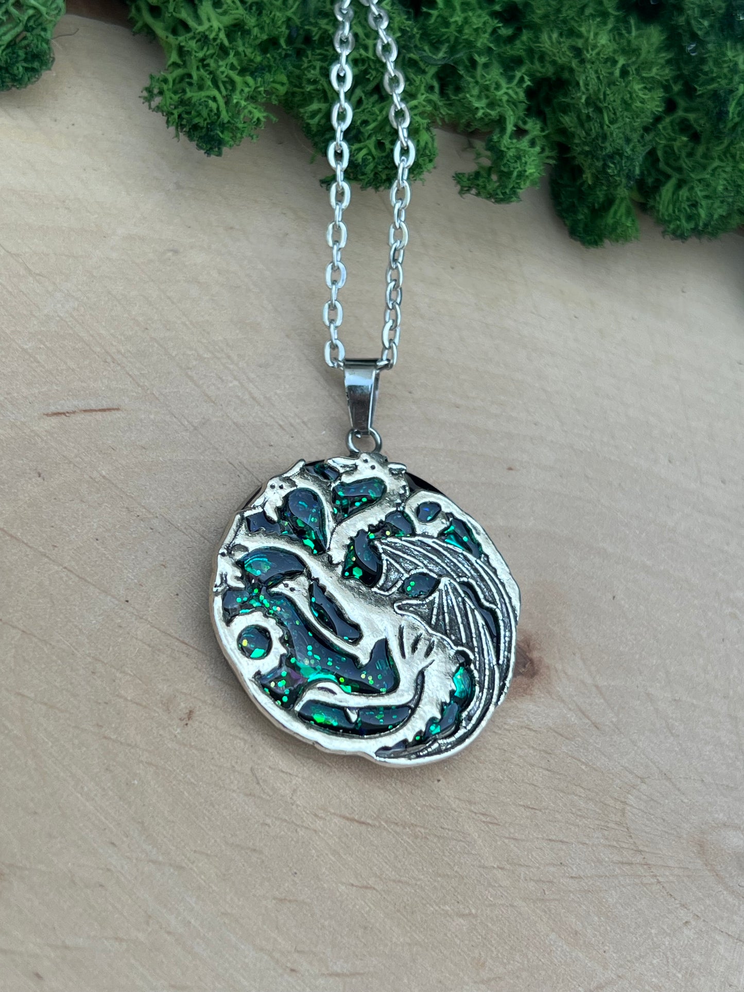 Halskette mit Drache Silber