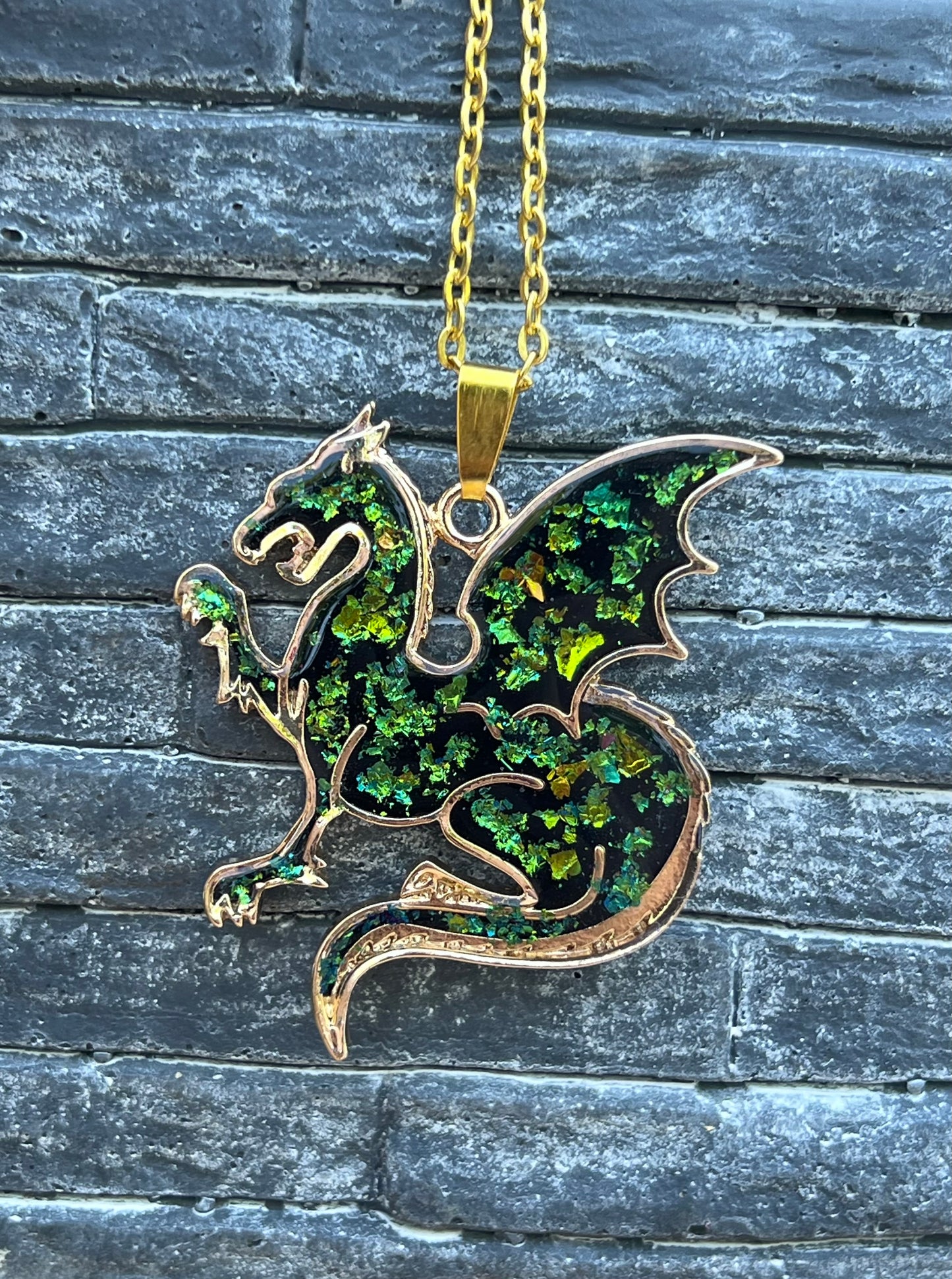 Drachen Halskette Gold