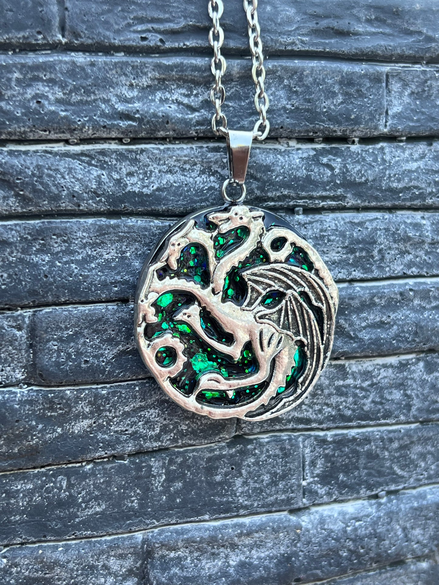 Halskette mit Drache Silber