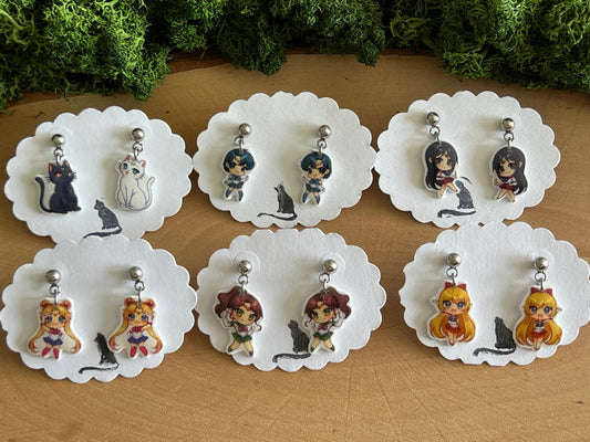 Sailor Moon Charakter Ohrstecker hängend