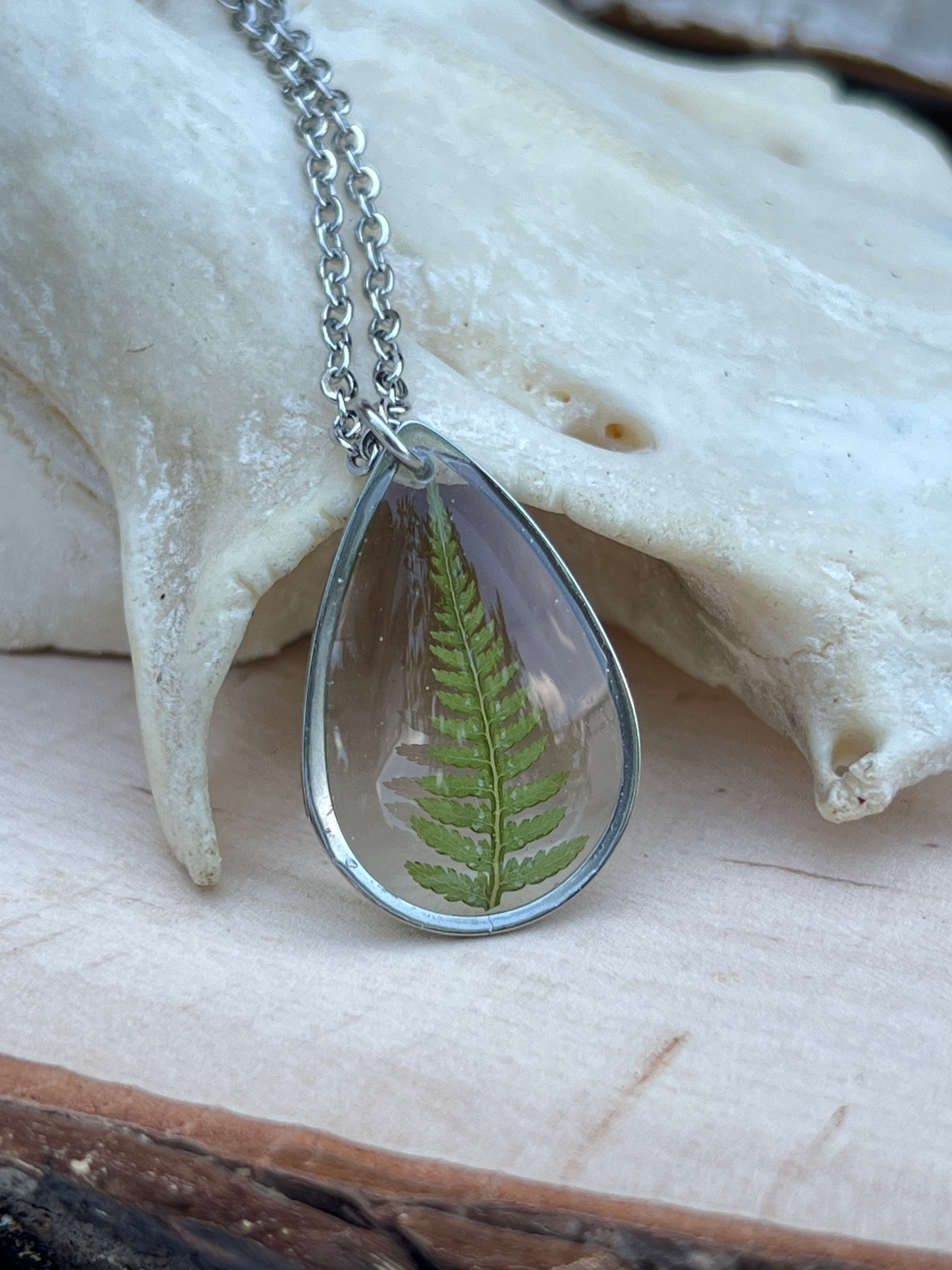 Farn Halskette Silber