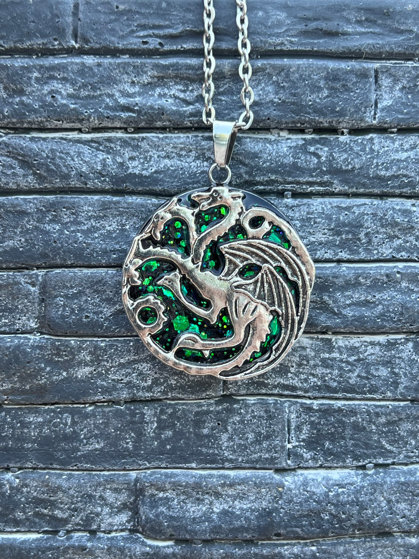 Halskette mit Drache Silber