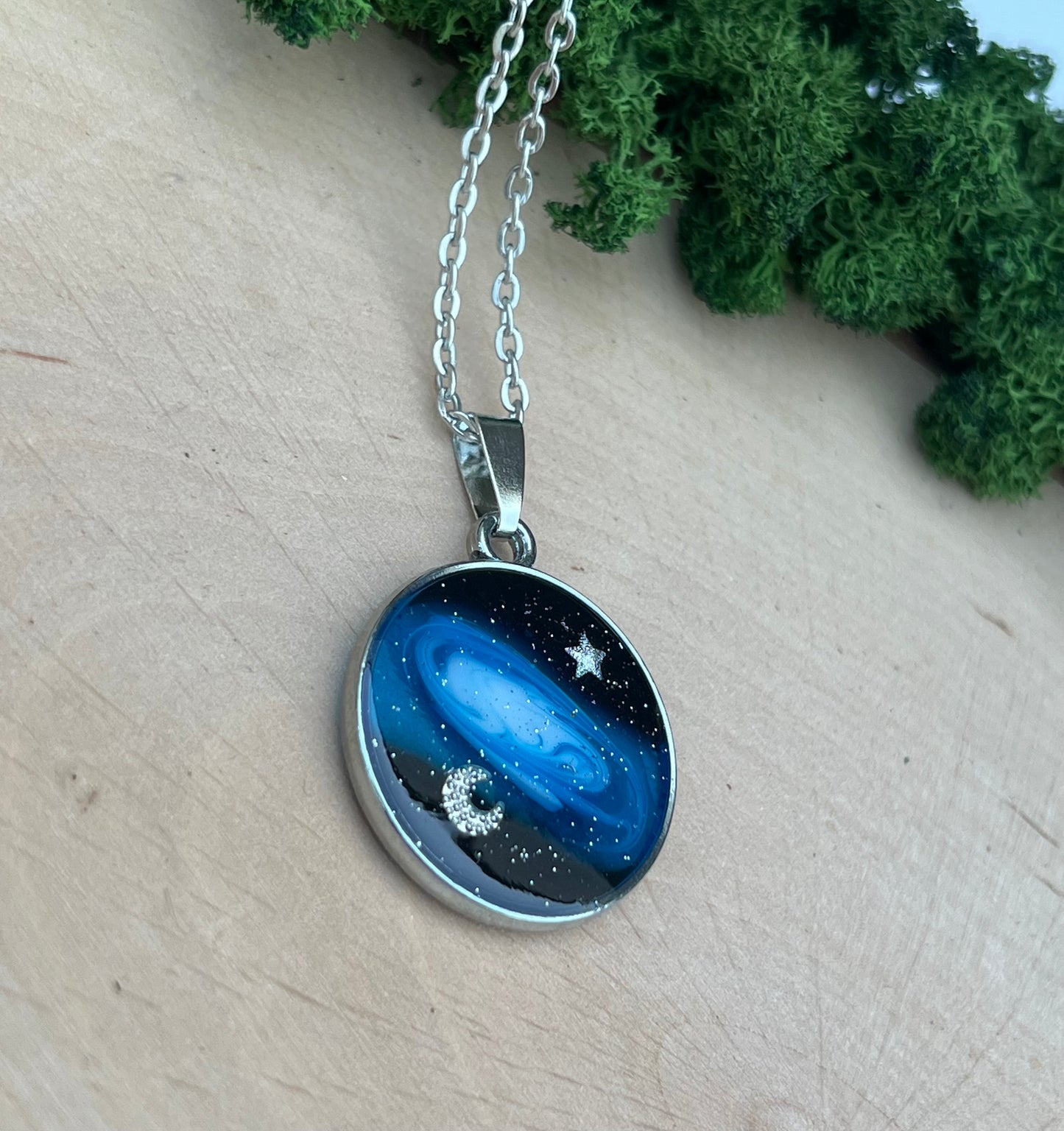 Galaxie Halskette Silber