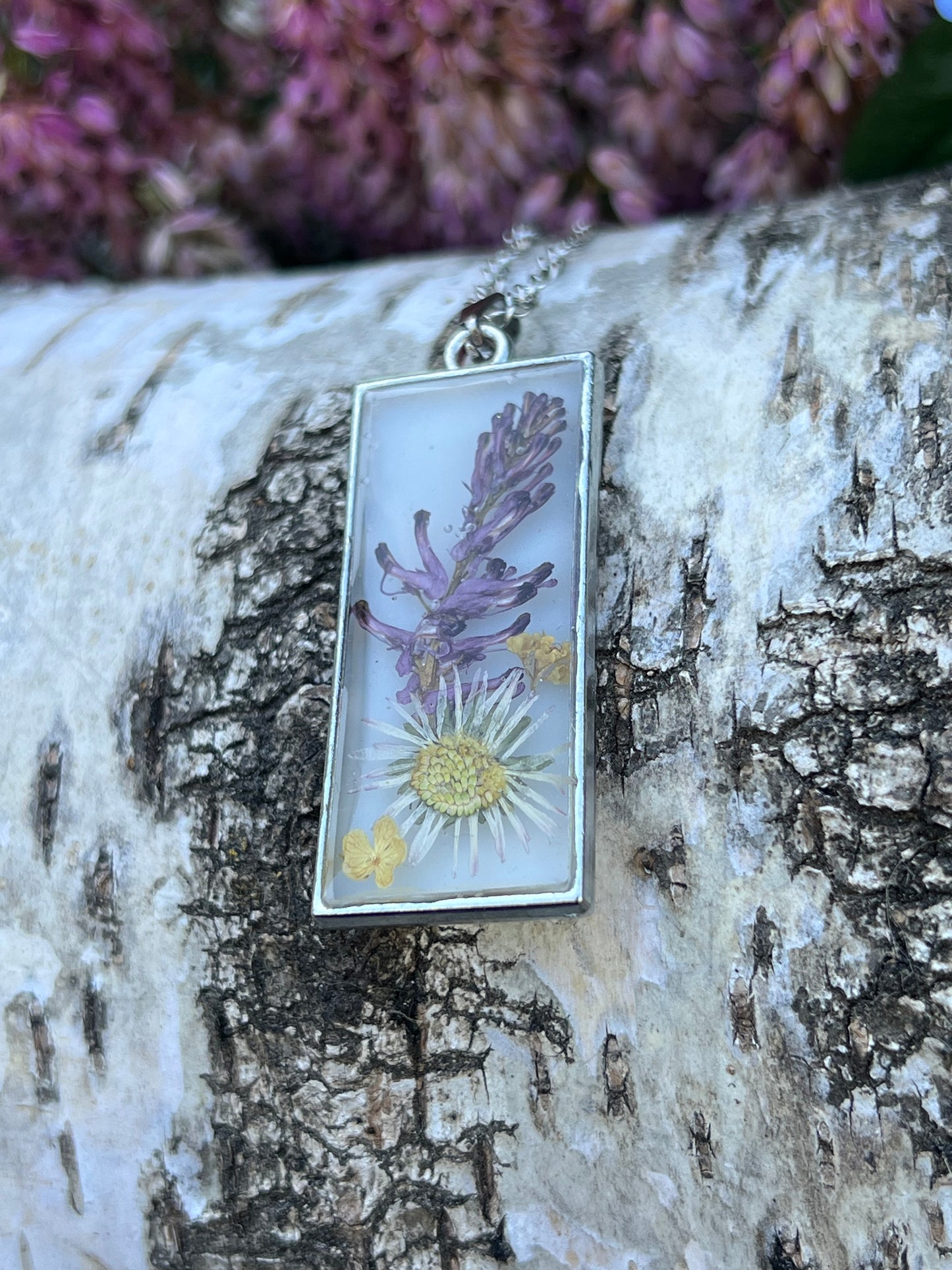 Blumen Halskette eckig