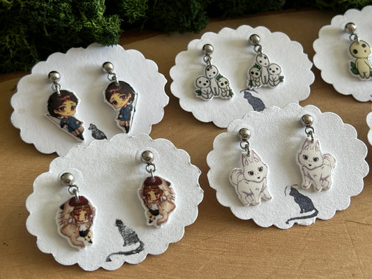 Prinzessin Mononoke Charakter Ohrstecker hängend