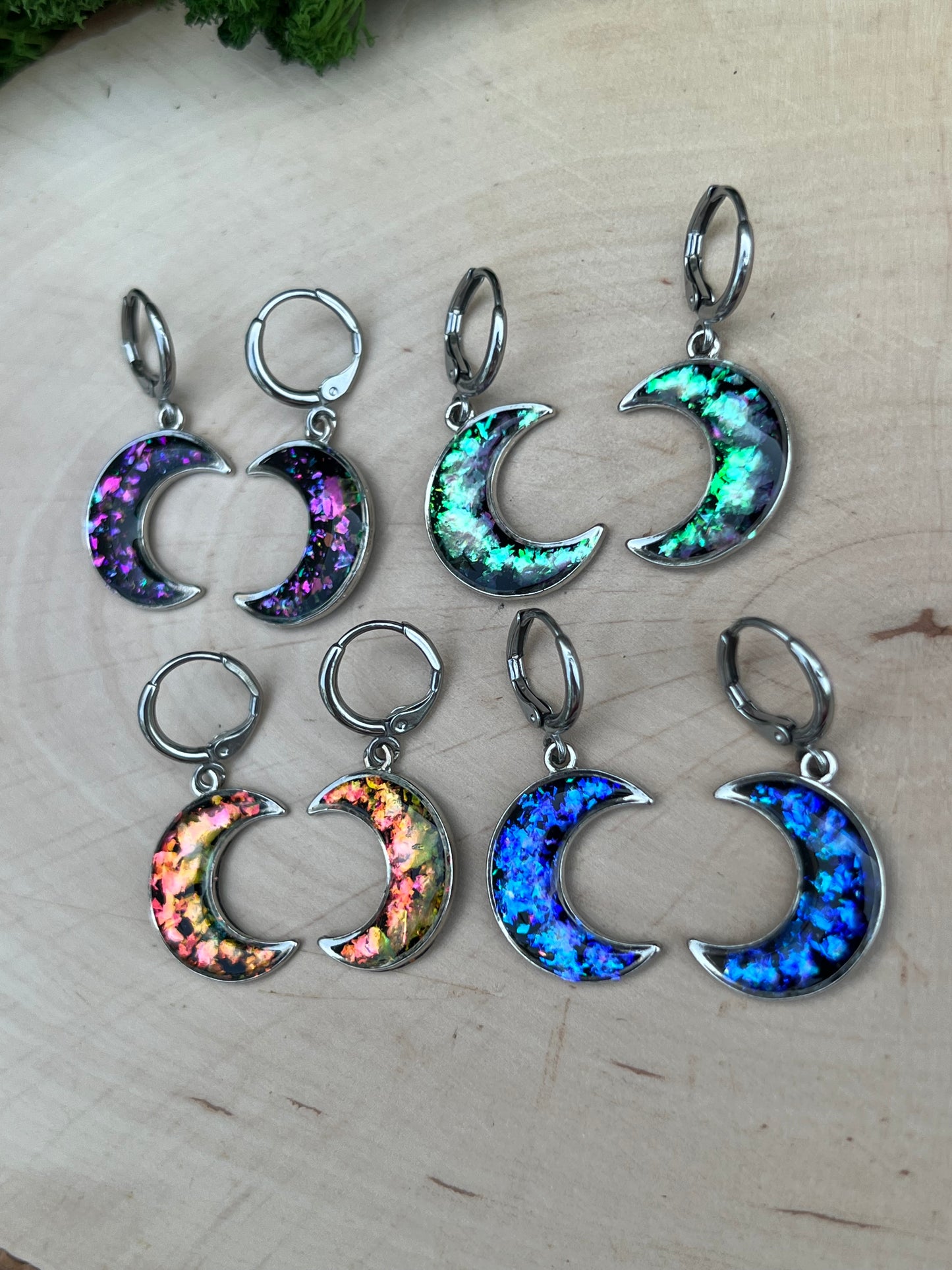 Mond Ohrringe Silber