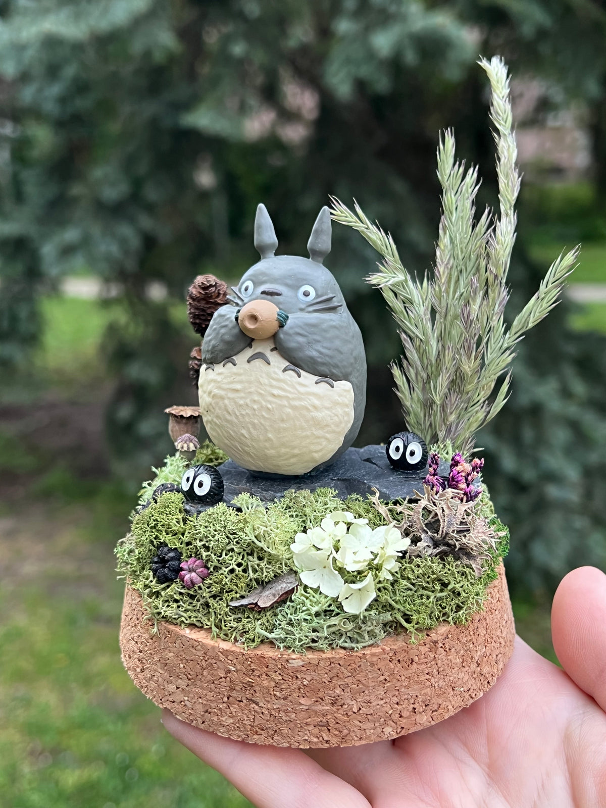 Totoro Miniaturwelt mit Rußmännchen