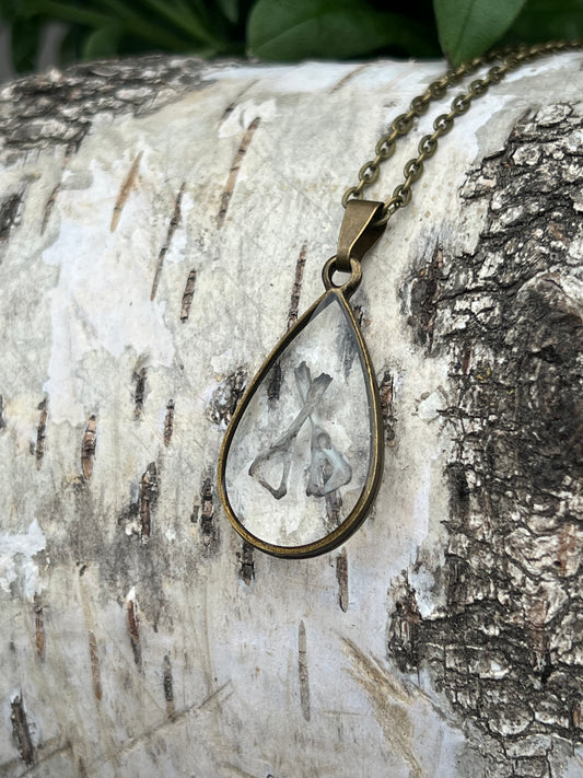 Halskette mit Mausknochen Bronze 100% Unikat