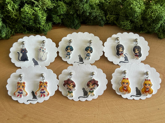 Sailor Moon Charakter Ohrstecker hängend