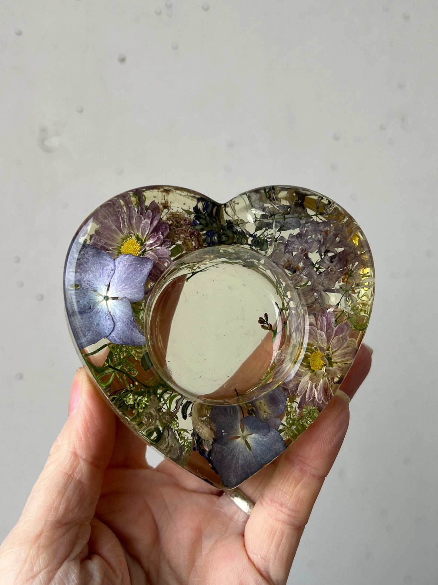 Teelicht Herz mit Blumen