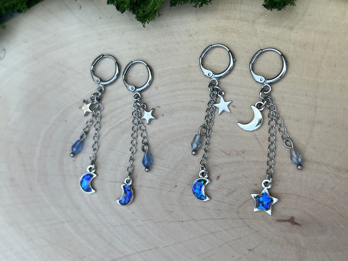 Mond Ohrringe Silber