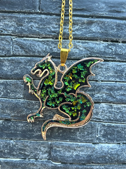 Drachen Halskette Gold