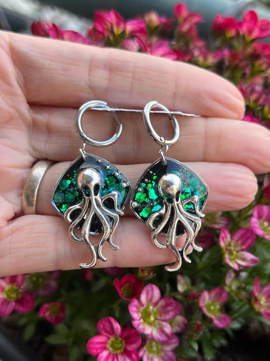 Oktopus Ohrringe Silber
