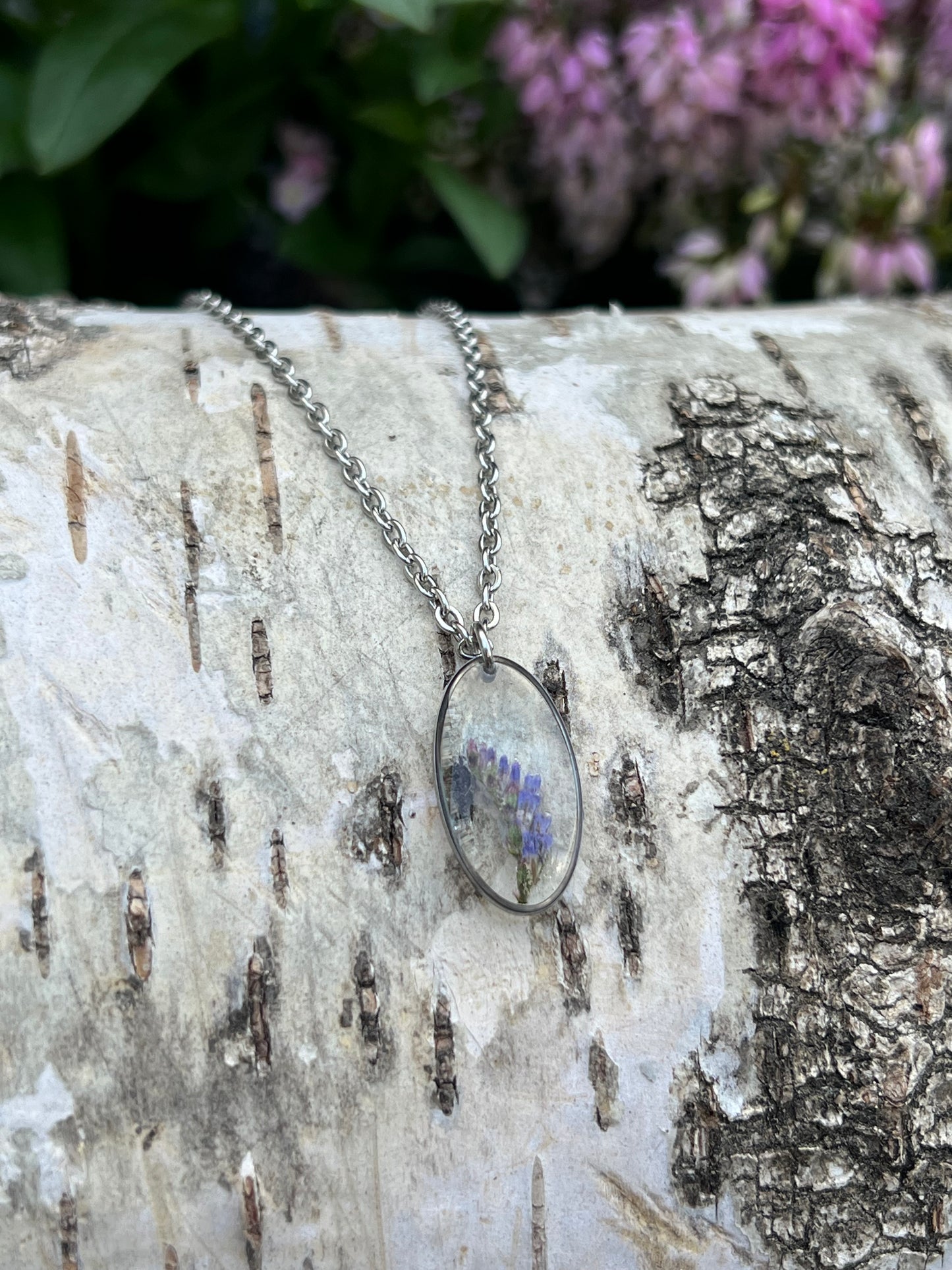 Strandflieder Halskette Silber