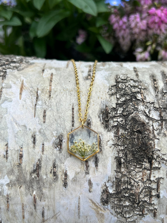 Wildblumen Halskette Gold