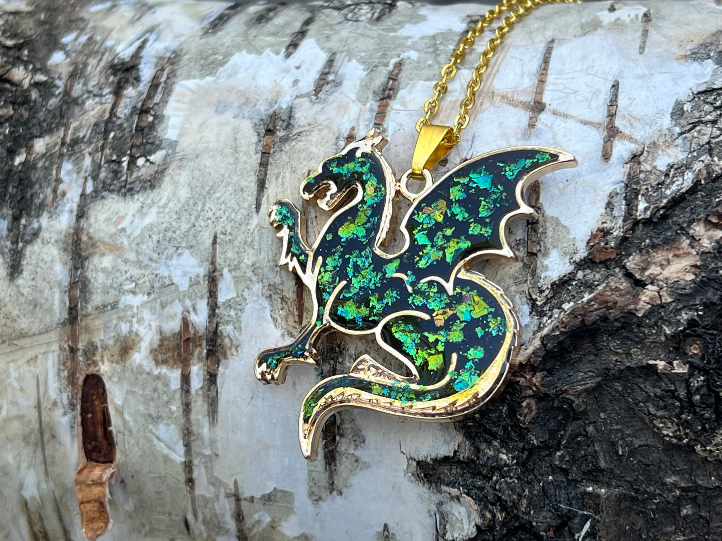 Drachen Halskette Gold