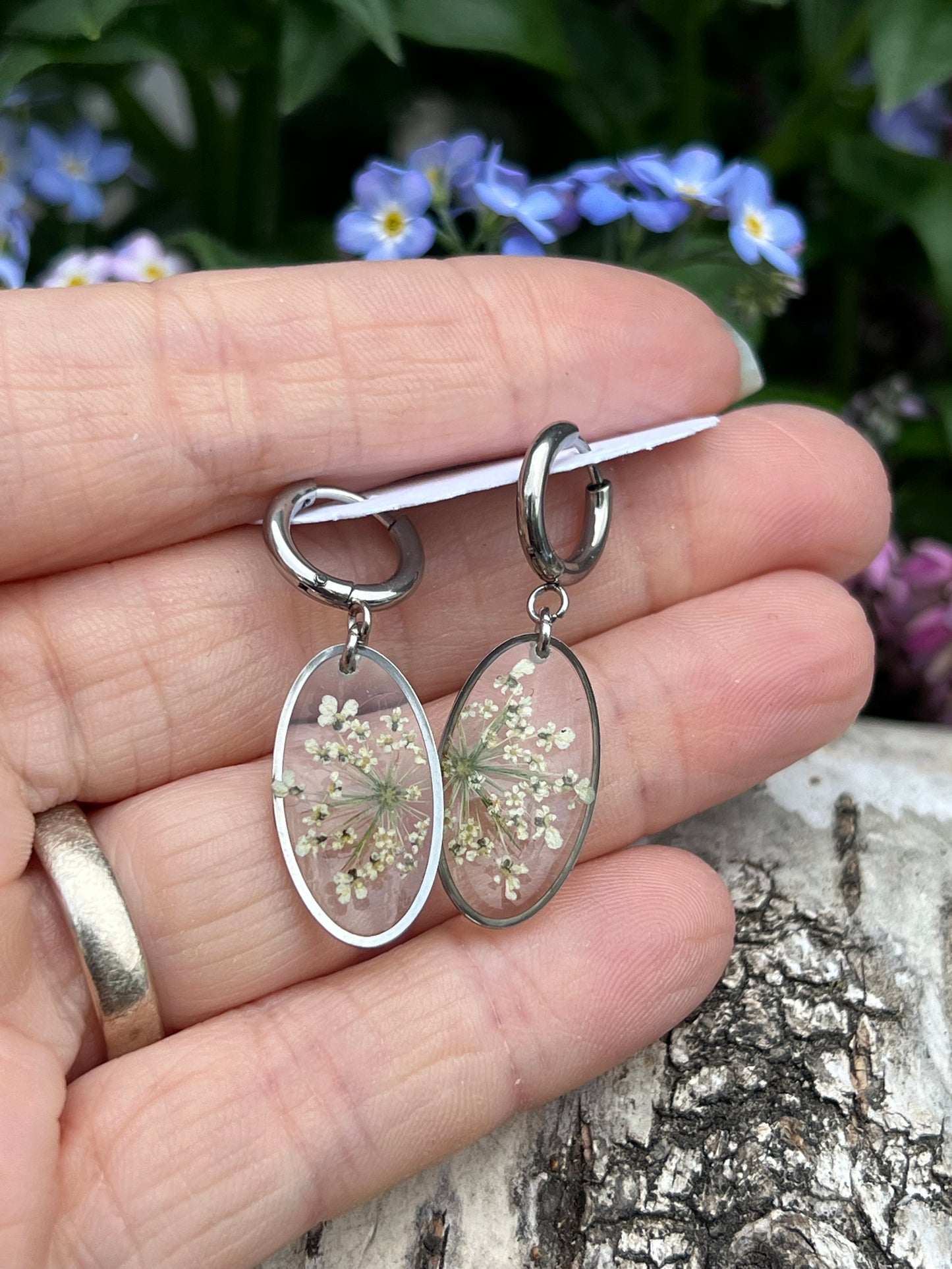 Queen Anne Lace Ohrringe Silber