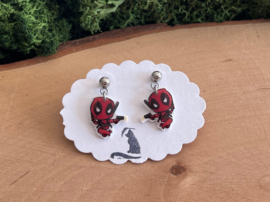 Dead Pool Charakter Ohrstecker hängend