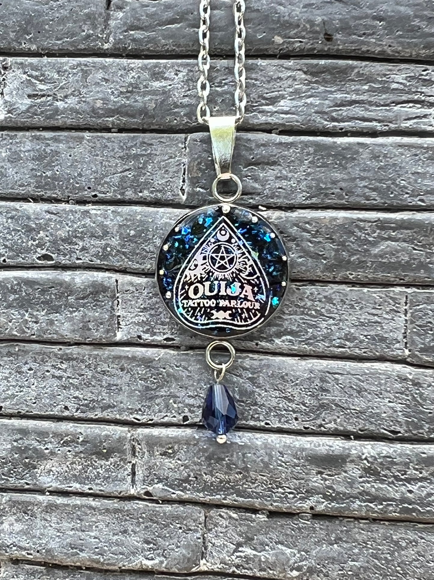 Quija Planchetten Halskette Silber