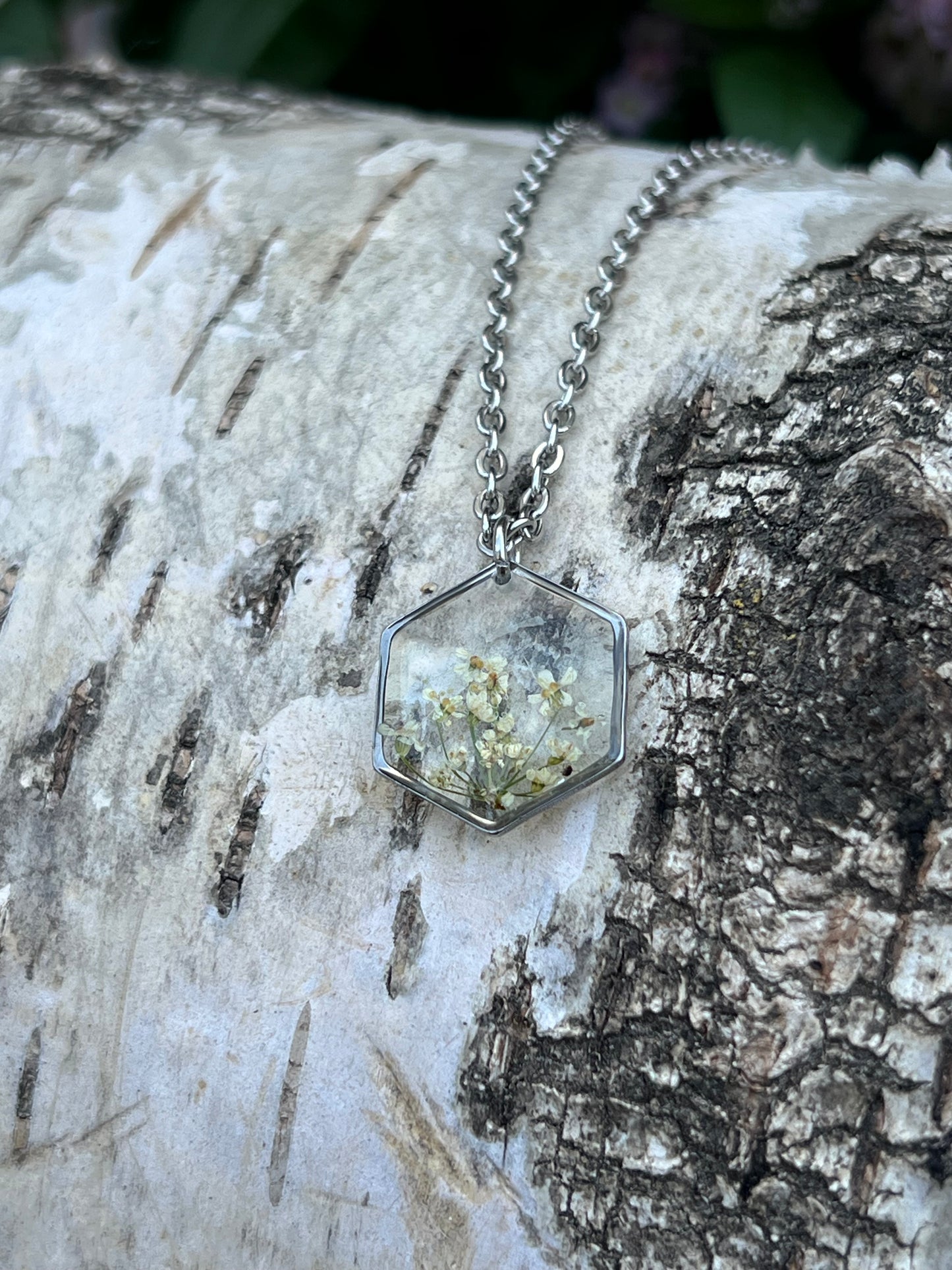 Wildblumen Halskette Silber
