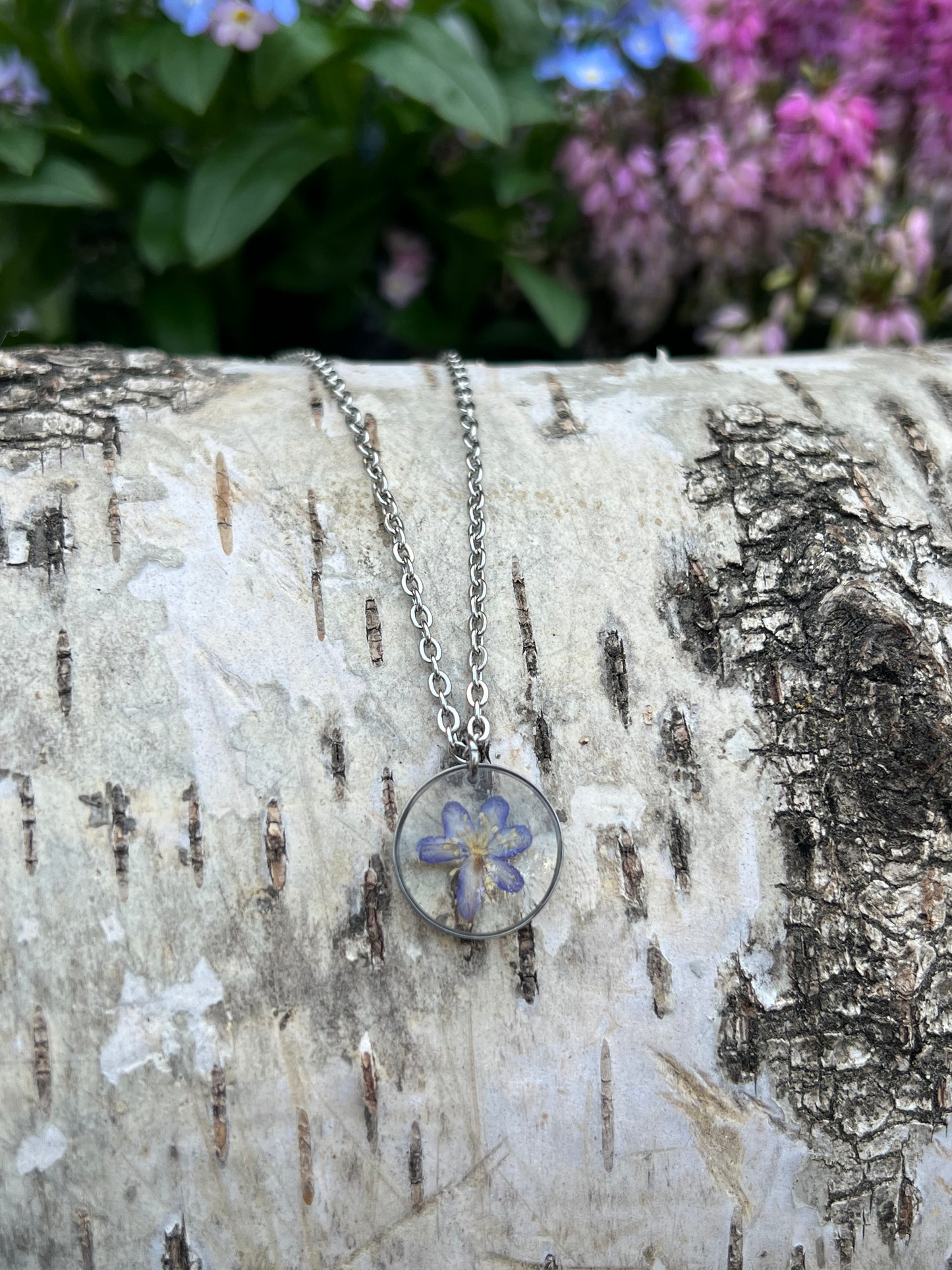 Leberblümchen Halskette Silber