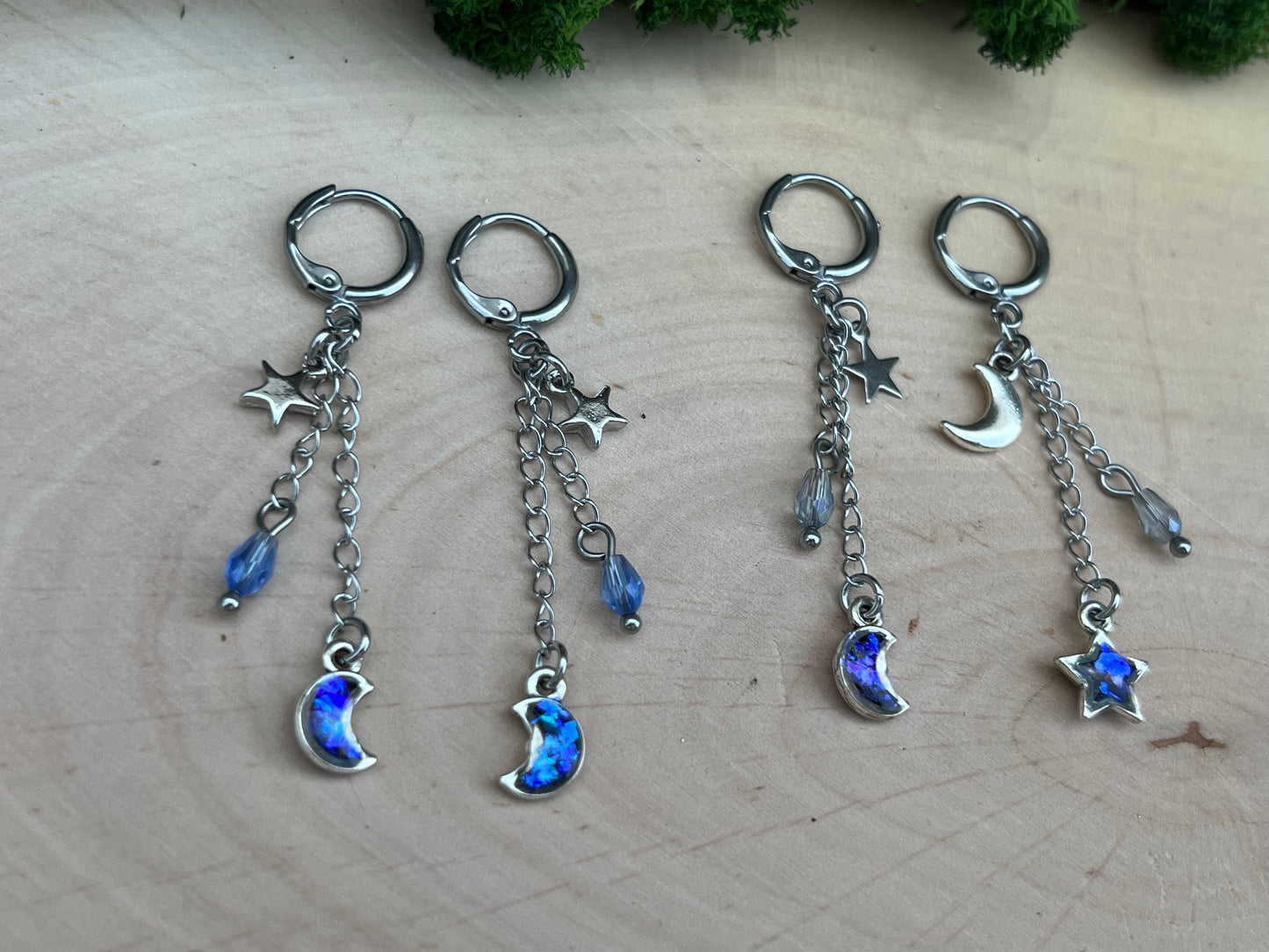 Mond Ohrringe Silber