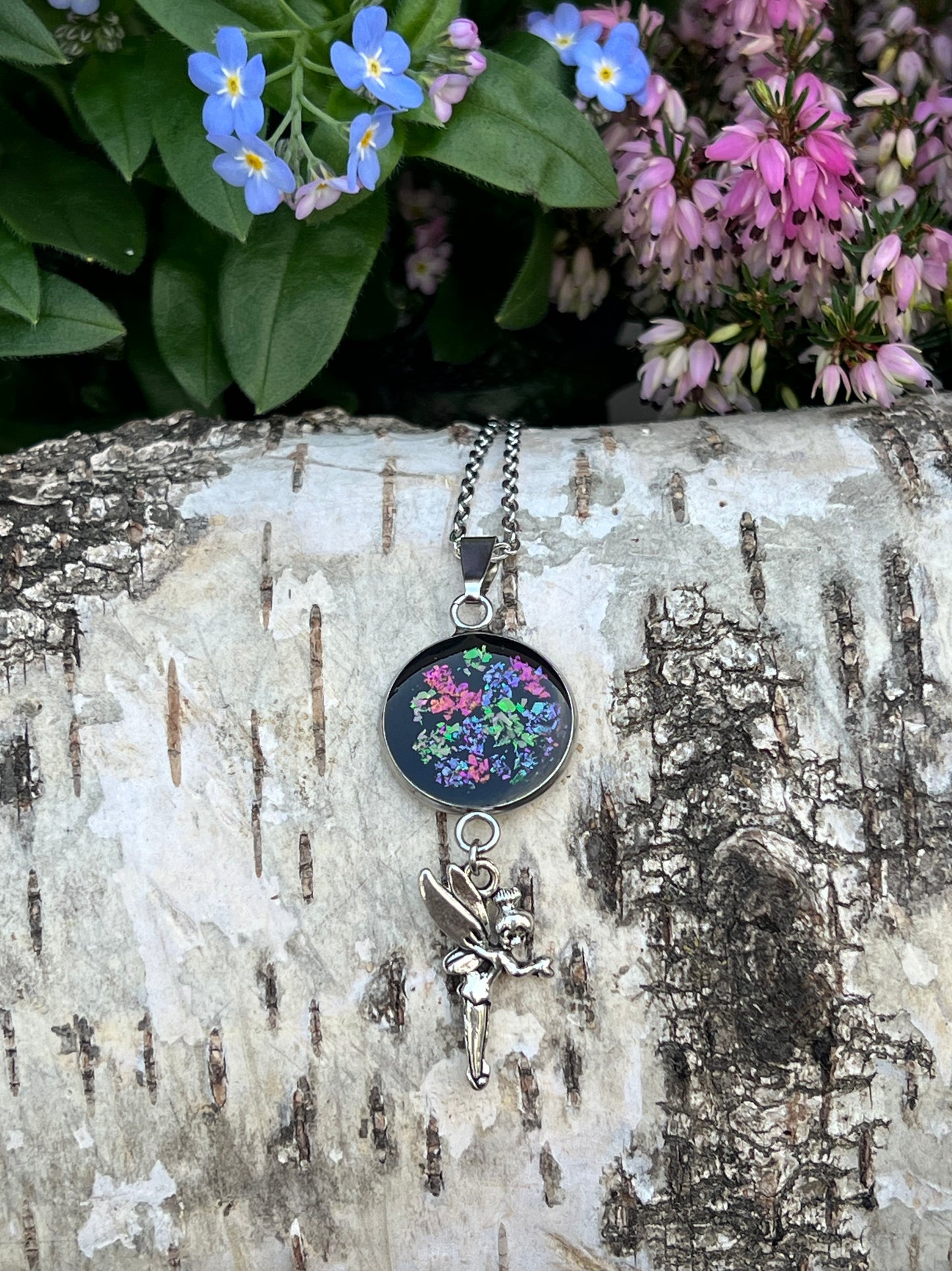 Multicolor Halskette mit Feen Charm Silber