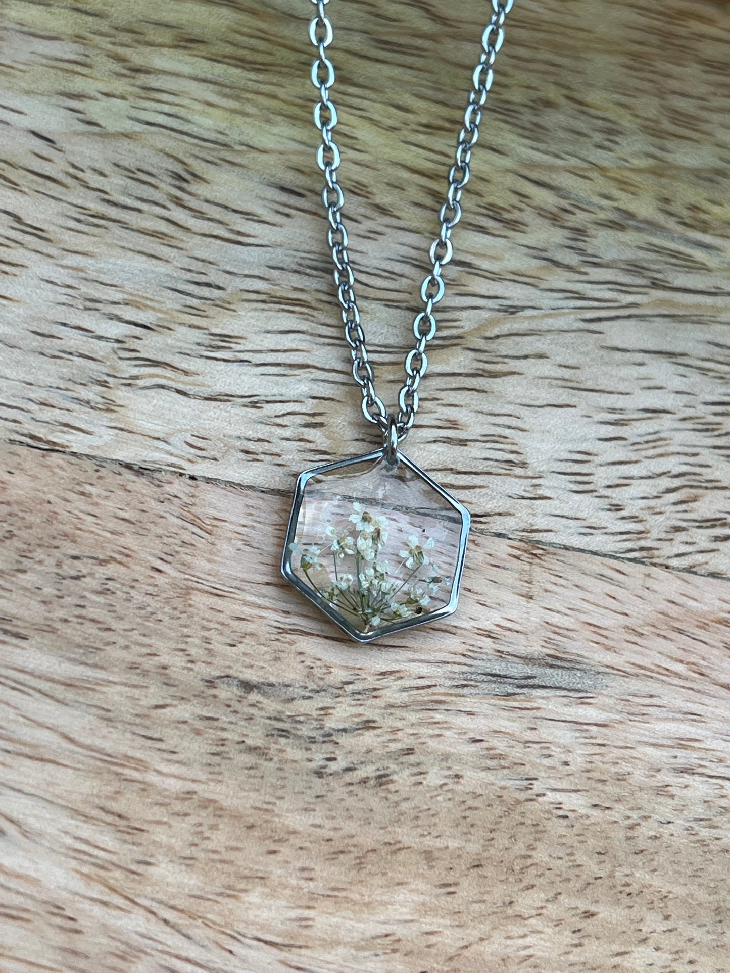 Wildblumen Halskette Silber