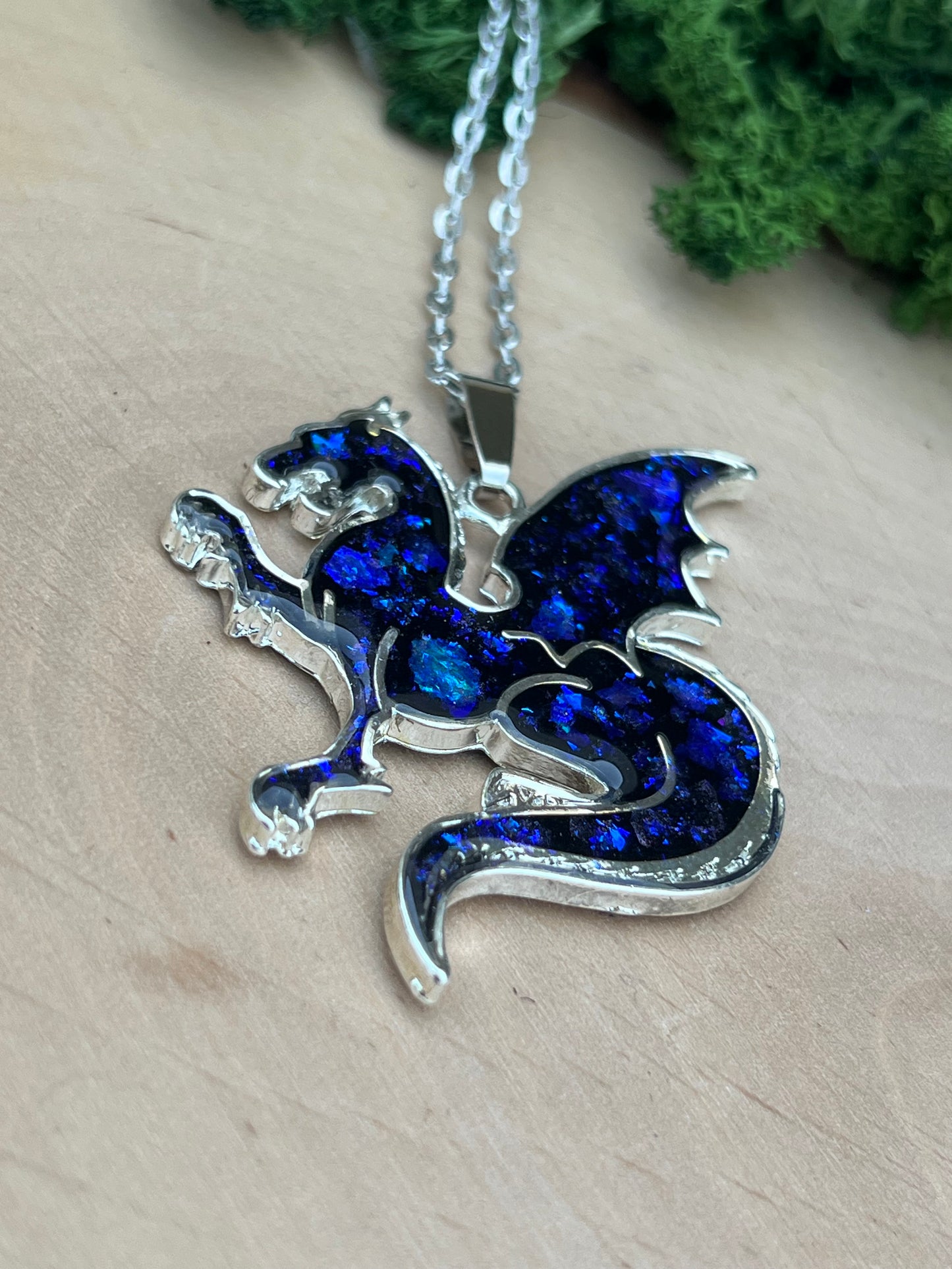 Drachen Halskette Silber