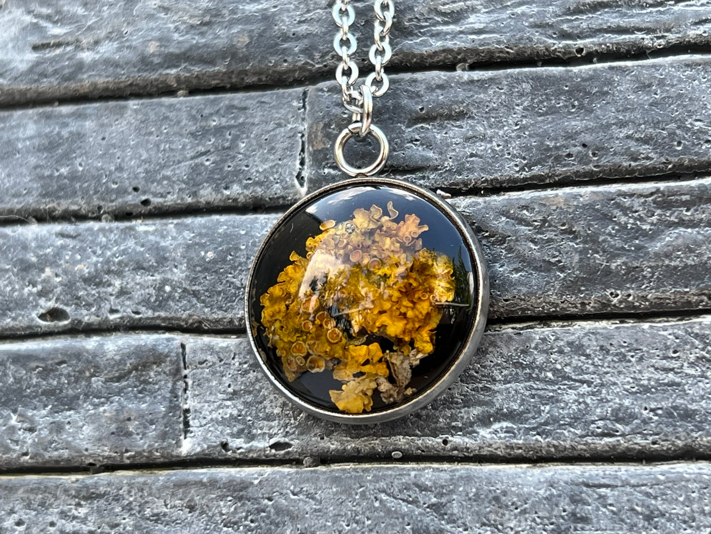 Halskette mit Baumflechten Silber