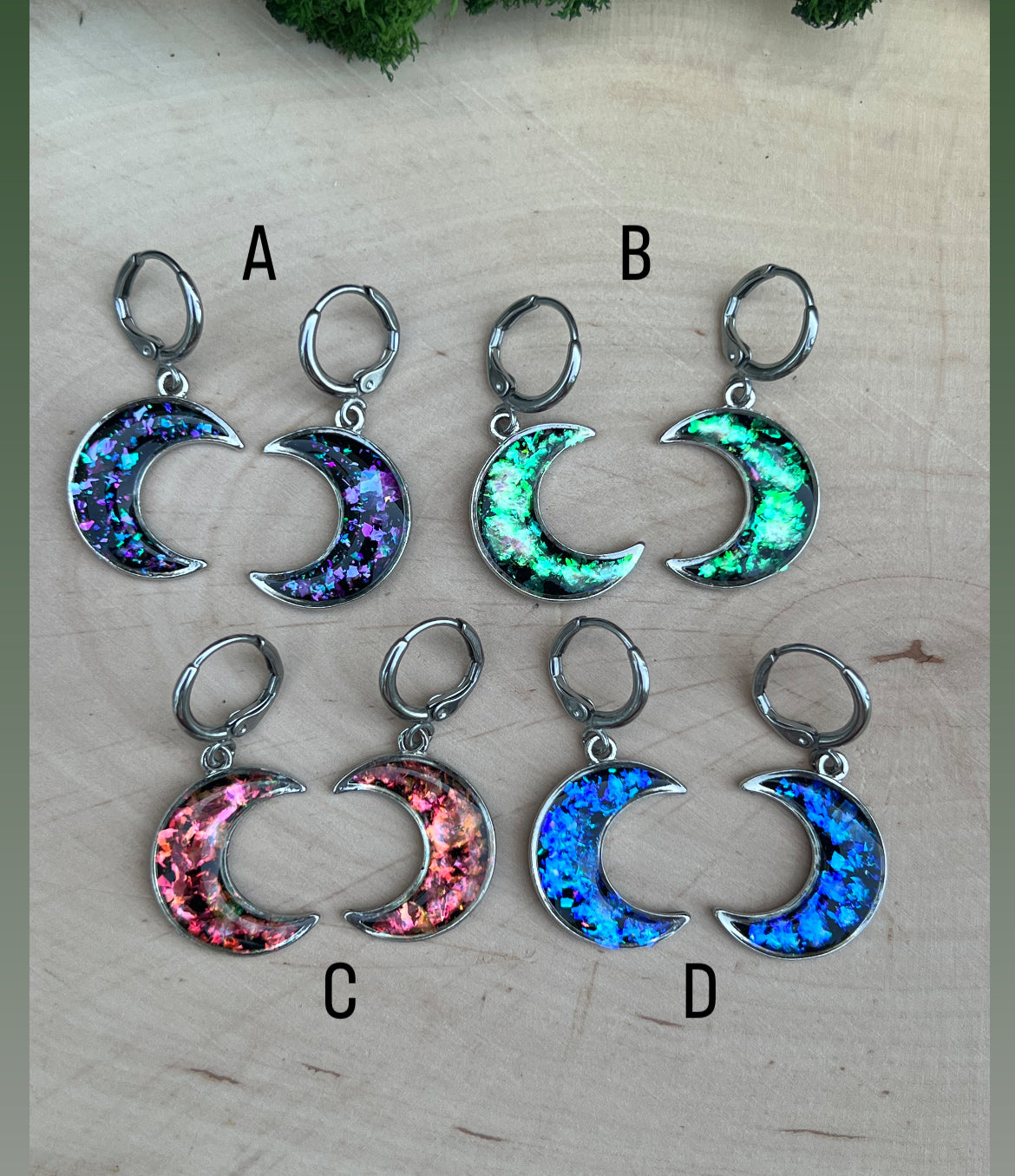 Mond Ohrringe Silber