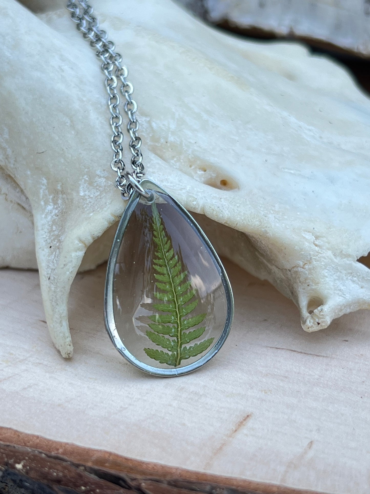 Farn Halskette Silber