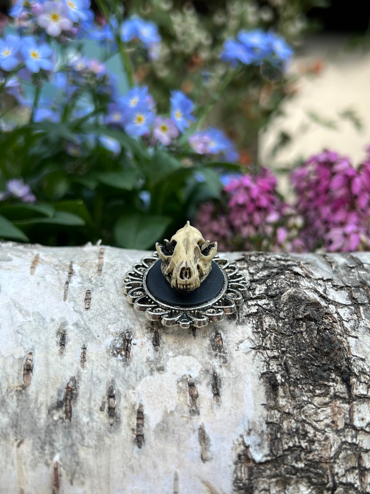 Wolfschädel Cameo Halskette Silber