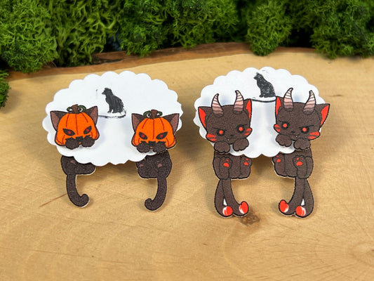Kürbis, Dämonen Katze Doppelstecker