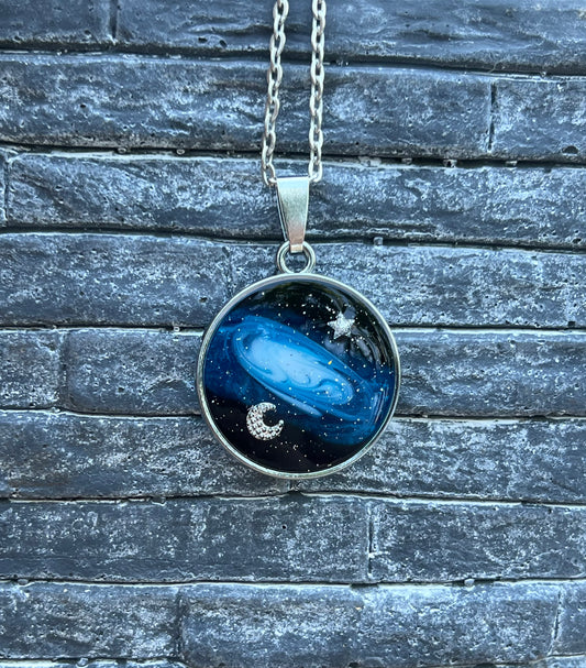 Galaxie Halskette Silber