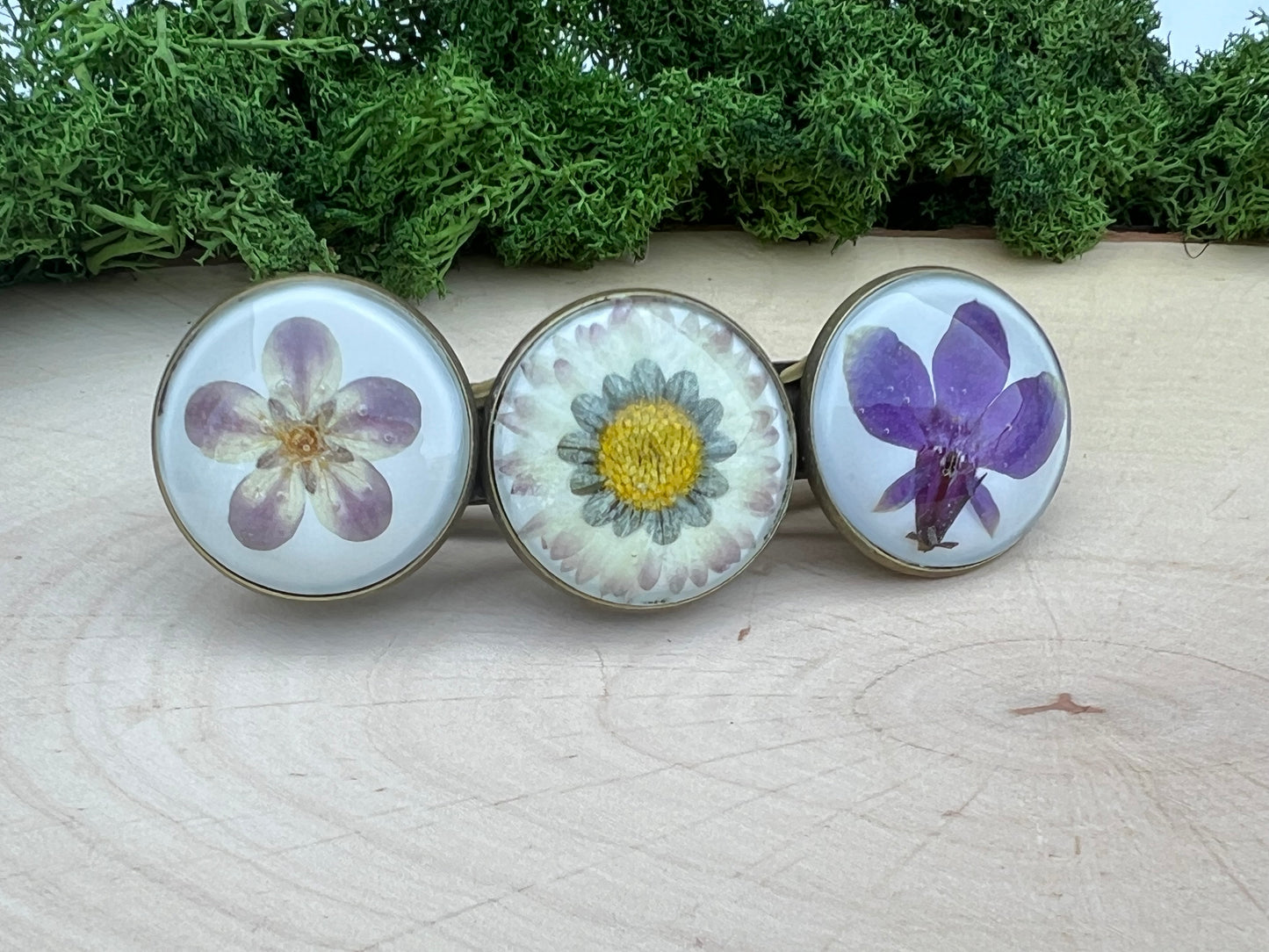 Haarspange Blüten Trio