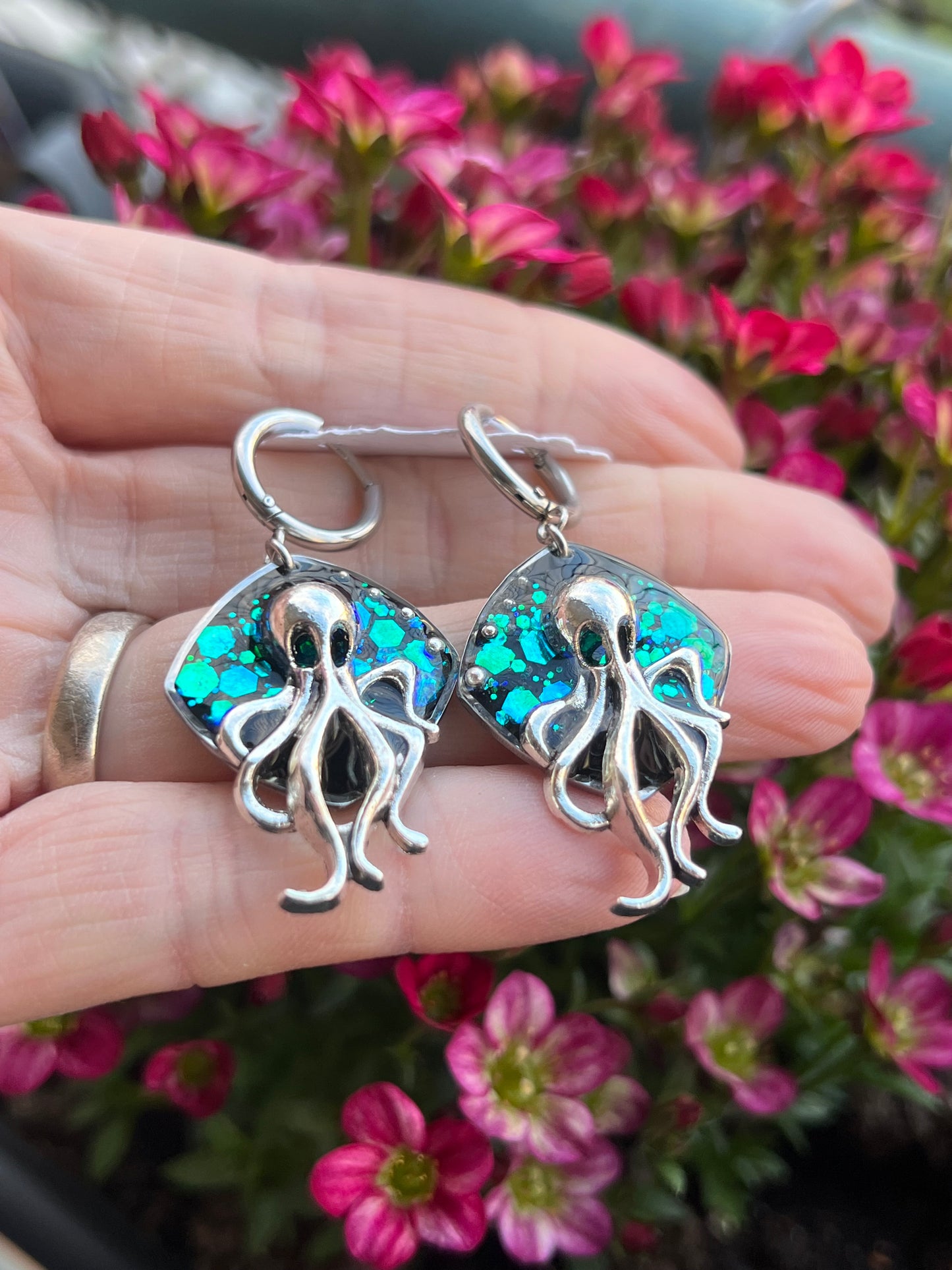 Oktopus Ohrringe Silber