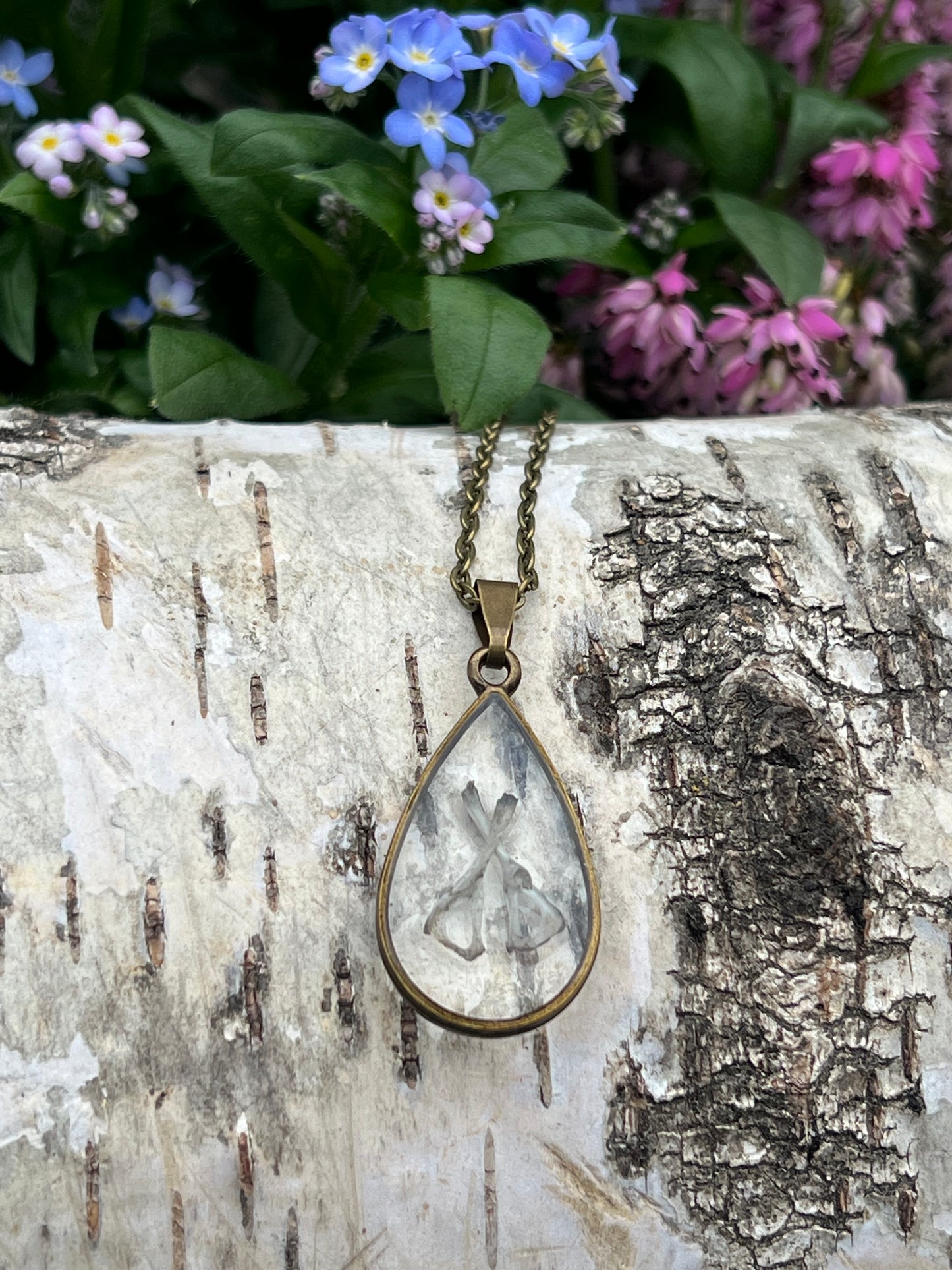 Halskette mit Mausknochen Bronze 100% Unikat
