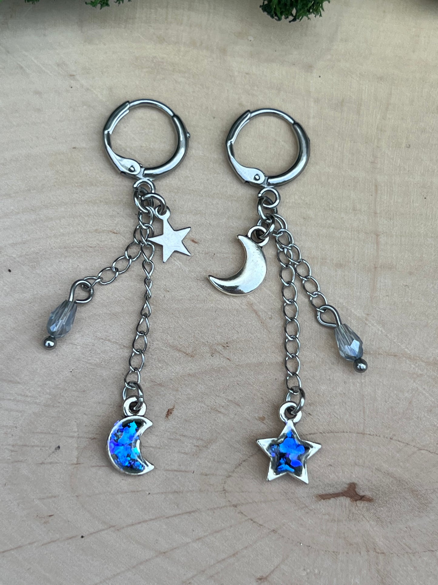 Mond Ohrringe Silber