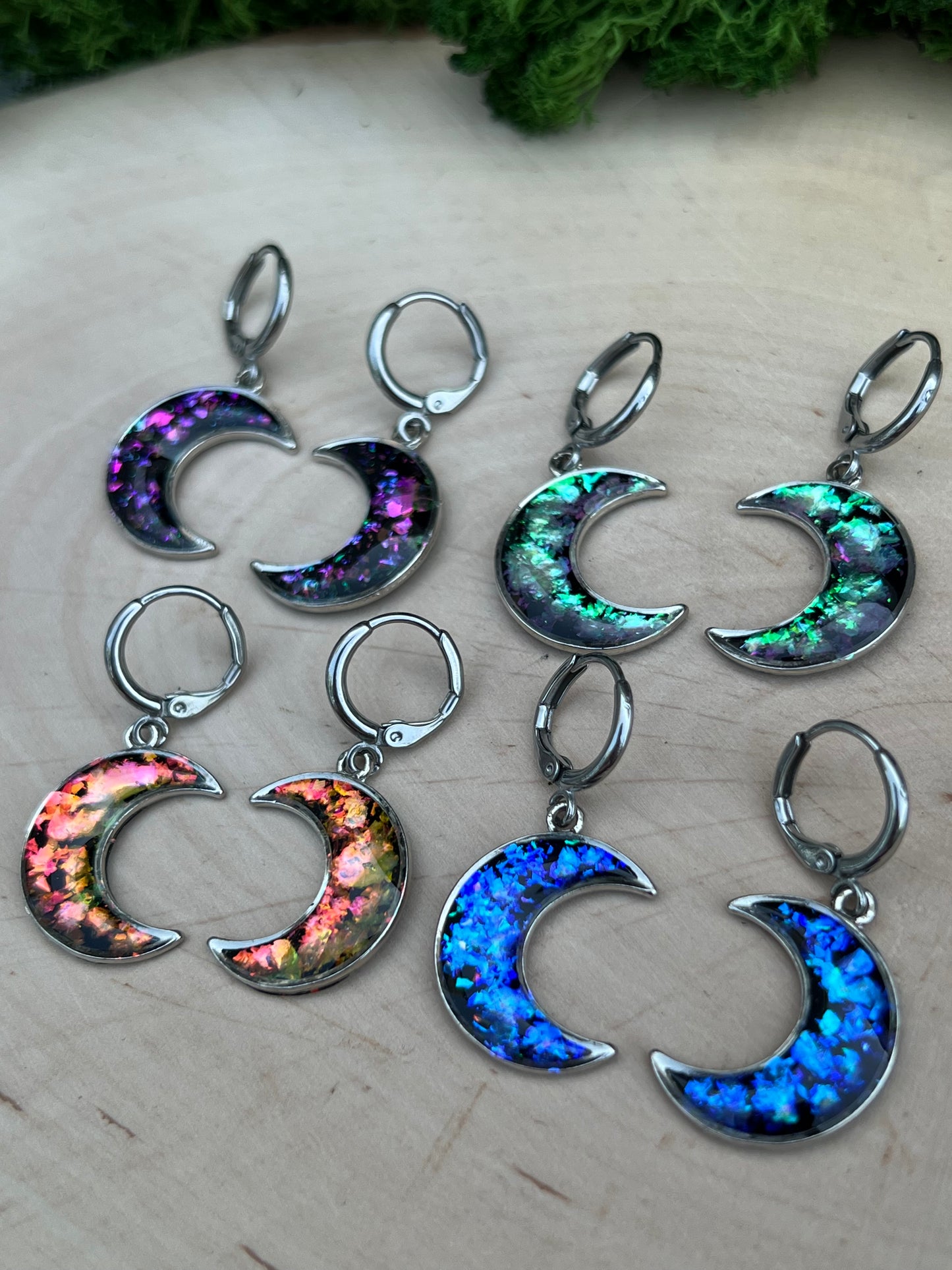 Mond Ohrringe Silber