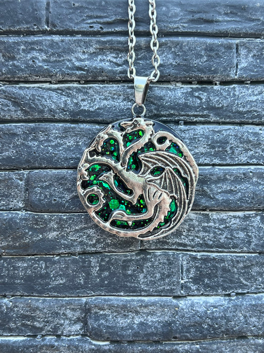 Halskette mit Drache Silber
