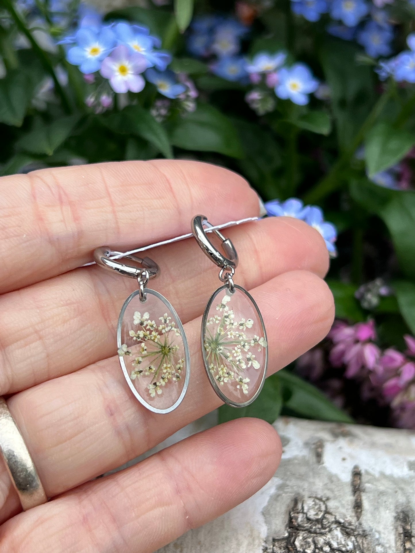Queen Anne Lace Ohrringe Silber