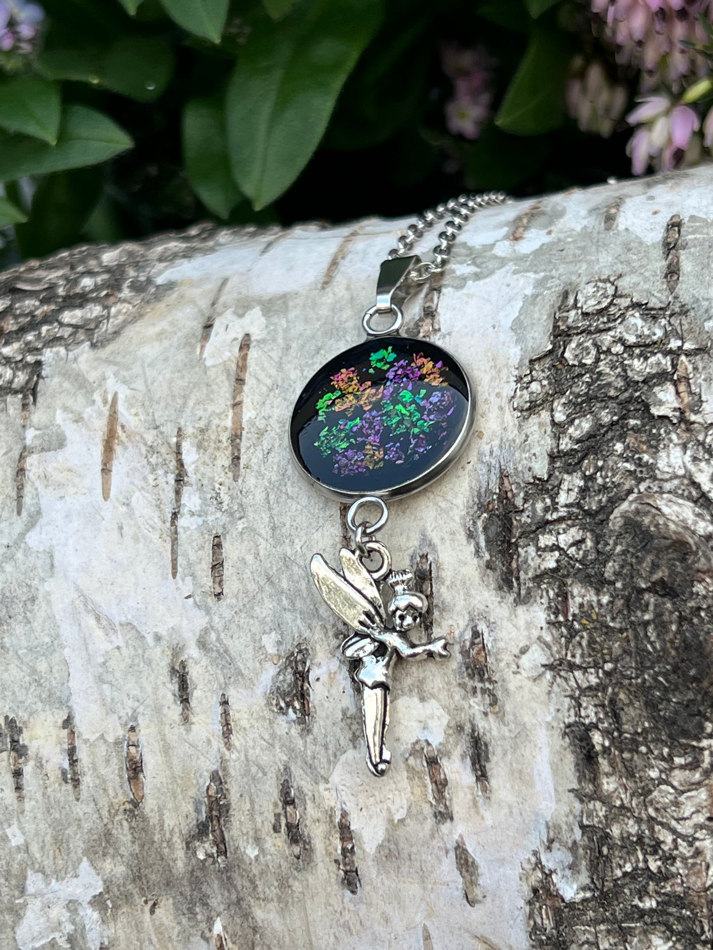 Multicolor Halskette mit Feen Charm Silber