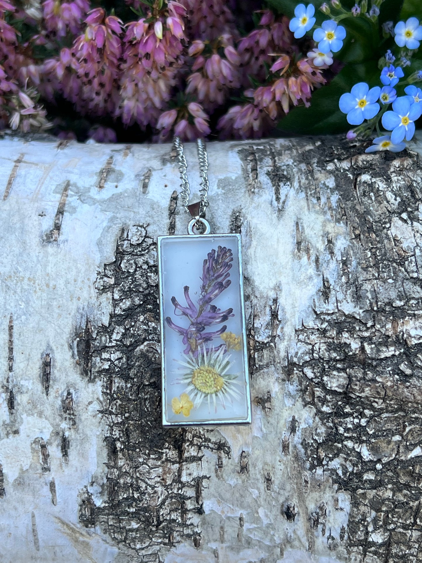 Blumen Halskette eckig