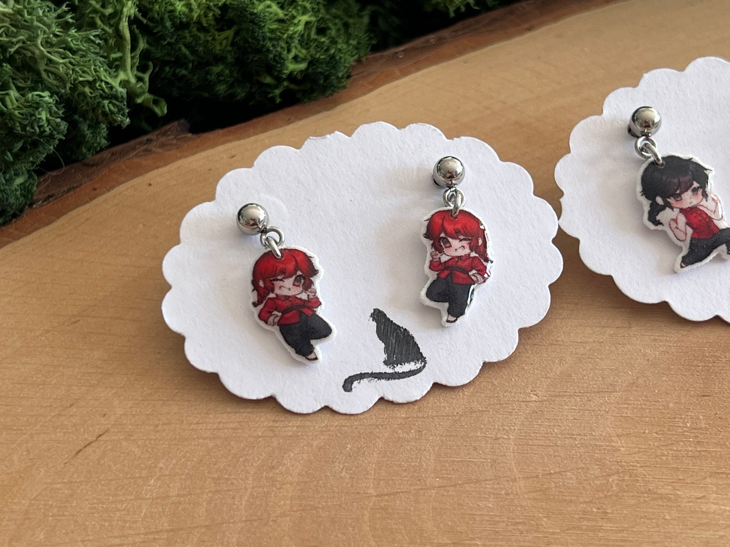 Ranma 1/2 Charakter Ohrstecker hängend