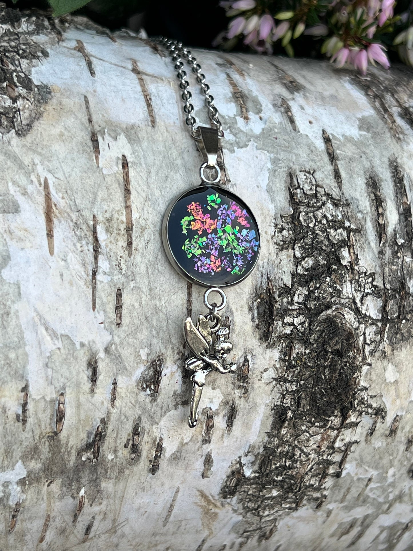 Multicolor Halskette mit Feen Charm Silber