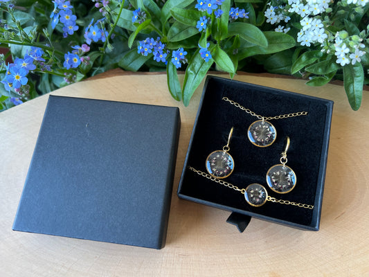 Schmuckset in Schachtel mit Queen Anne rot - Gold