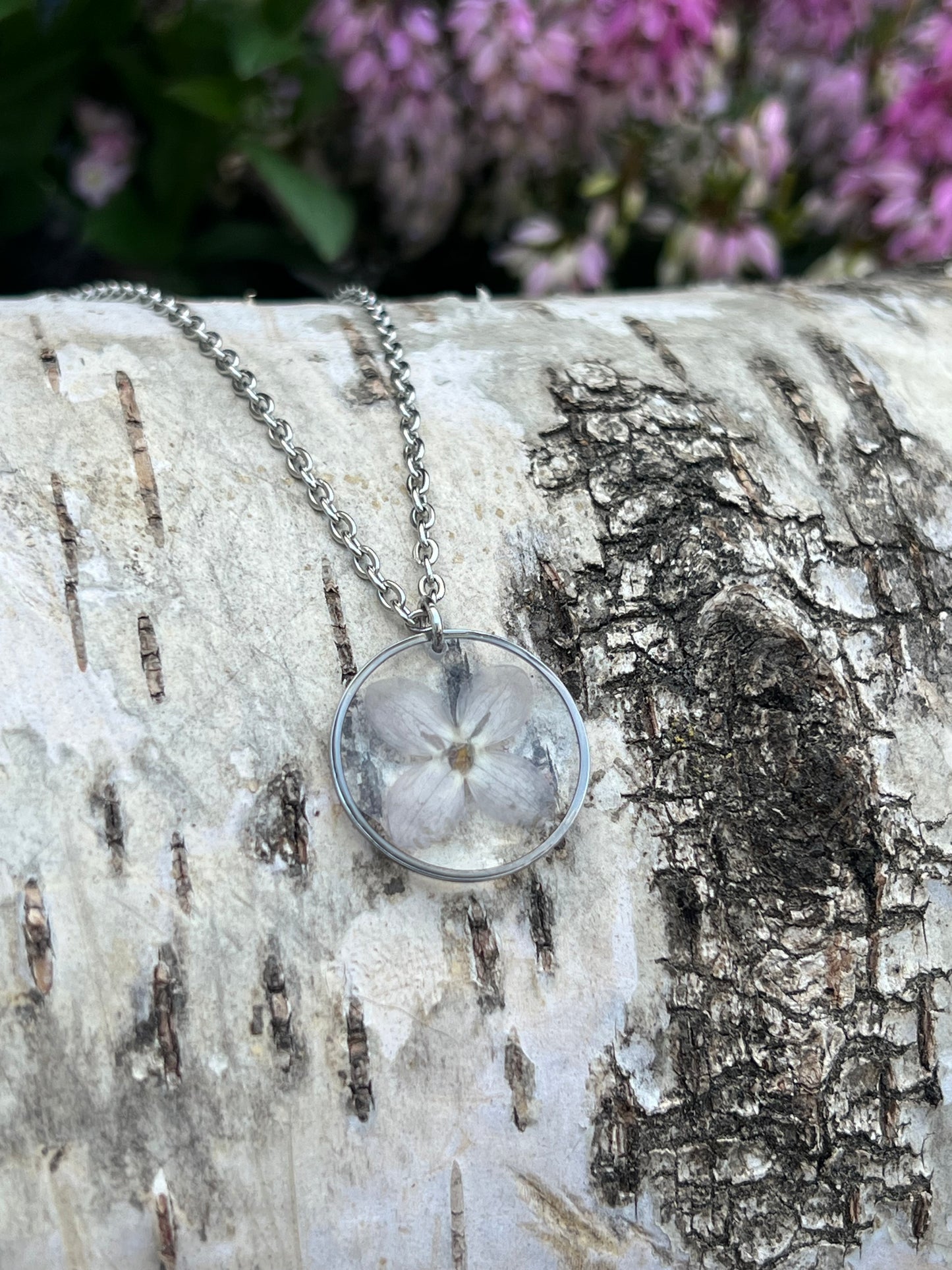 Fliederblüten Halskette Silber