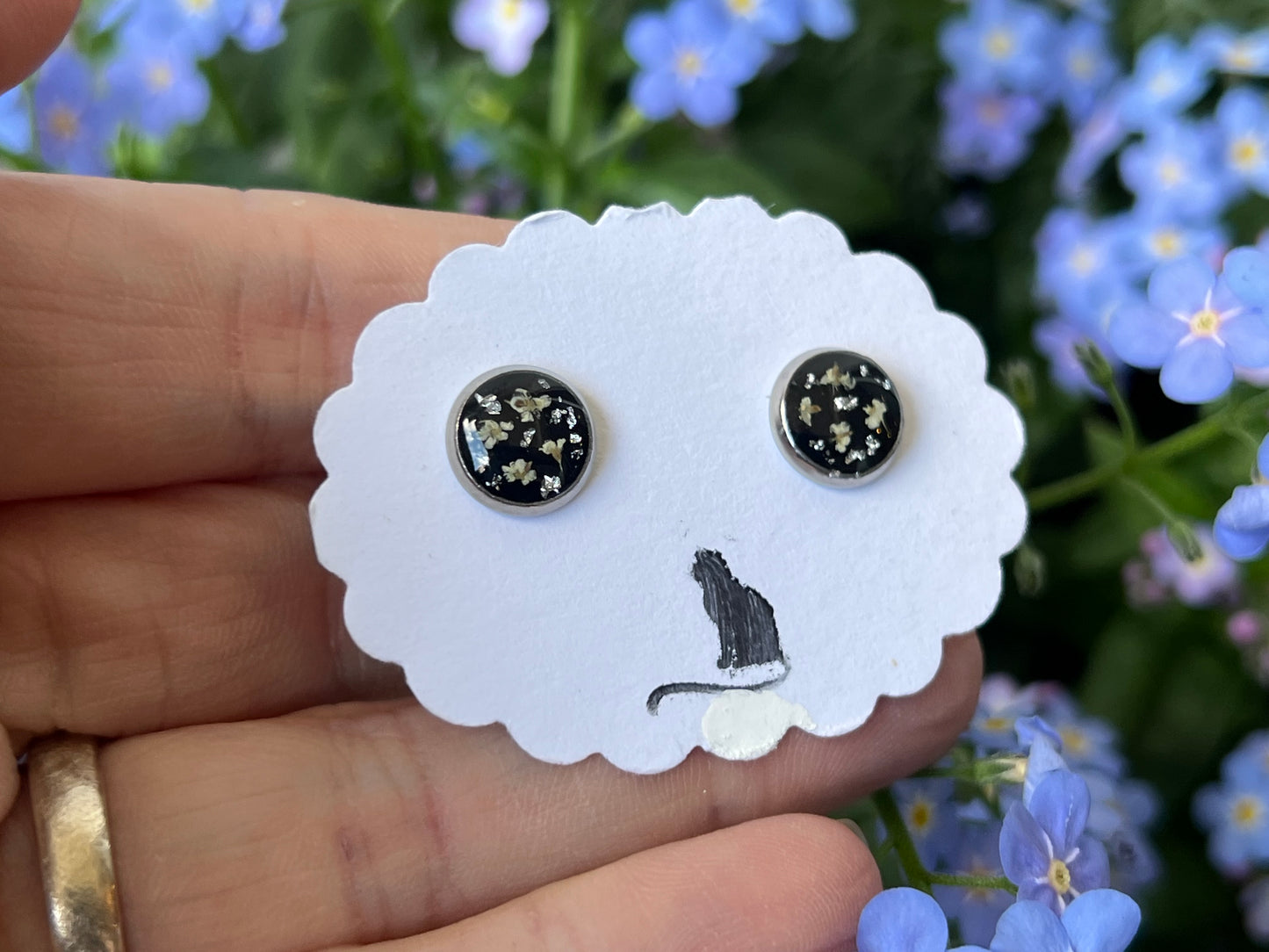 Ohrstecker mit Queen Anne Silber